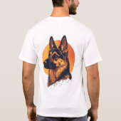 Colorful German Shepherd Dog Lover  Tシャツ (裏面)