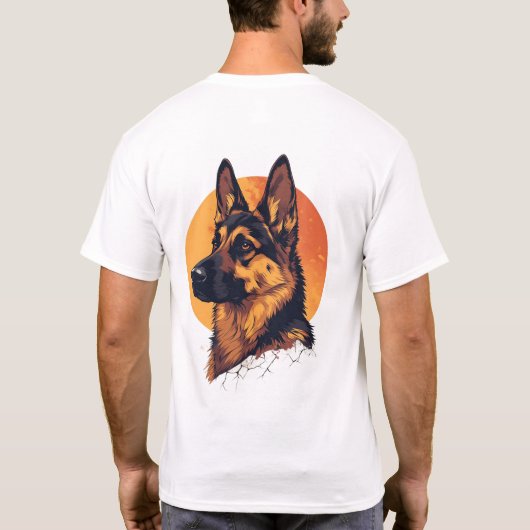 Colorful German Shepherd Dog Lover  Tシャツ (裏面)
