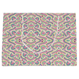 Colorful gift bag with a psychedelic pattern  ラージペーパーバッグ