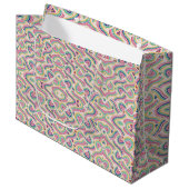 Colorful gift bag with a psychedelic pattern  ラージペーパーバッグ (正面アングル)
