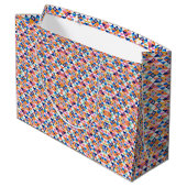 Colorful gift bag with geometric pattern  ラージペーパーバッグ (裏面アングル)