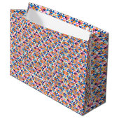 Colorful gift bag with geometric pattern  ラージペーパーバッグ (正面アングル)