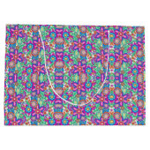 Colorful gift bag with intricate, vibrant floral  ラージペーパーバッグ (裏面)
