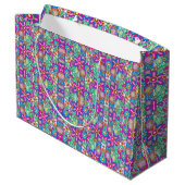 Colorful gift bag with intricate, vibrant floral  ラージペーパーバッグ (裏面アングル)