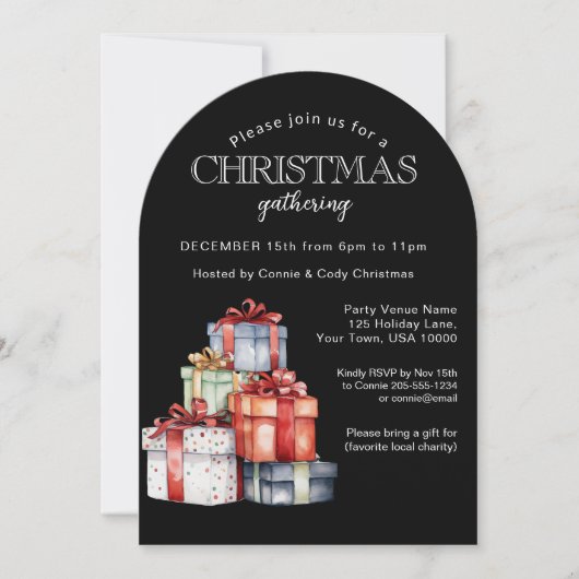 Colorful Gift Packages Christmas Party  Invitation 招待状 (正面)
