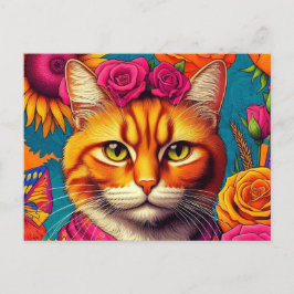 Colorful ginger cat postcard! ポストカード