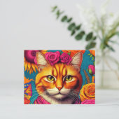 Colorful ginger cat postcard! ポストカード (スタンド正面)
