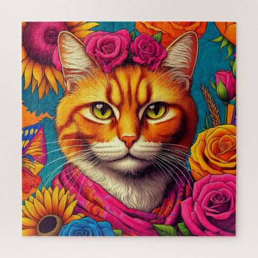 Colorful ginger cat puzzle! ジグソーパズル (縦)