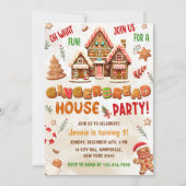 Colorful Gingerbread House Birthday Party  招待状 (正面)
