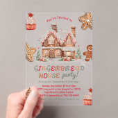Colorful Gingerbread House Birthday Party Acrylic  アクリル招待状 (インサイチュ (ポータブル))