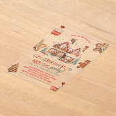 Colorful Gingerbread House Birthday Party Acrylic  アクリル招待状 (レイダウン)