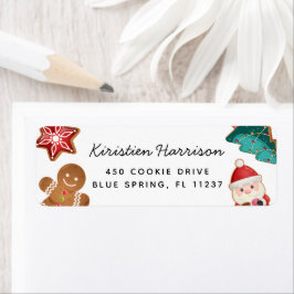 Colorful Gingerbread Santa Christmas Cookies ラベル