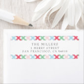 Colorful Gingham Christmas Address Labels ラベル (インサイチュ)