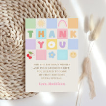 Colorful Gingham Girl 1st Birthday