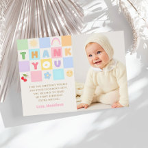 Colorful Gingham Girl 1st Birthday Photo