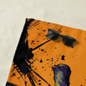 Colorful Giraffe Graffiti Pop Art Portrait ビーチタオル (インサイチュ)