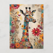 Colorful Giraffe Mixed Media ポストカード (正面)