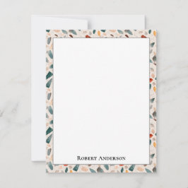 Colorful Glass Chips Terrazzo Pattern Frame ノートカード