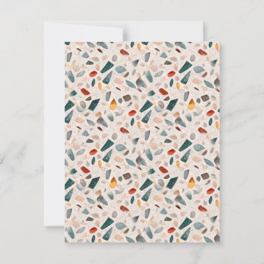 Colorful Glass Chips Terrazzo Pattern Frame ノートカード (裏面)