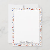 Colorful Glass Chips Terrazzo Pattern Frame ノートカード (正面)