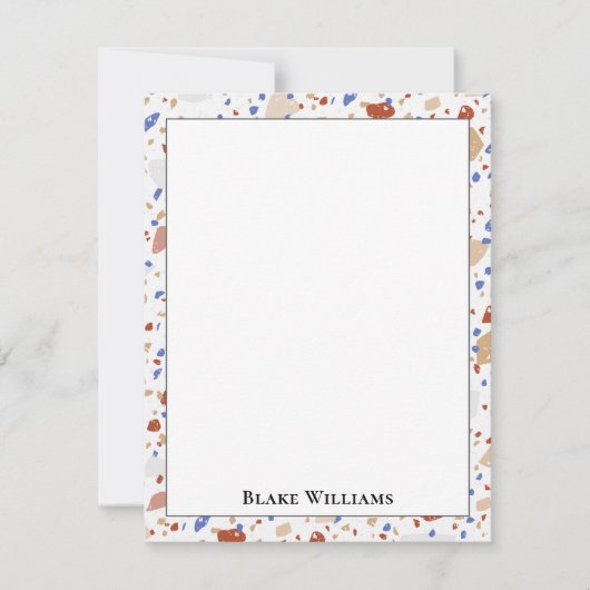 Colorful Glass Chips Terrazzo Pattern Frame ノートカード (正面)