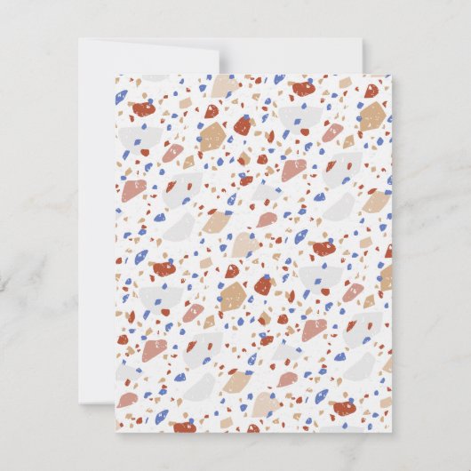 Colorful Glass Chips Terrazzo Pattern Frame ノートカード (裏面)