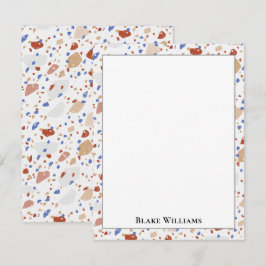 Colorful Glass Chips Terrazzo Pattern Frame ノートカード