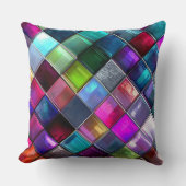 Colorful Glass Mosaic Tile Vibrant Geometric Multi クッション (正面)