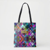 Colorful Glass Mosaic Tile Vibrant Geometric Multi トートバッグ (正面)
