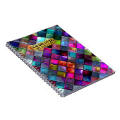 Colorful Glass Mosaic Tile Vibrant Geometric Multi ノートブック (右側)