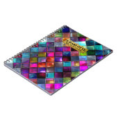 Colorful Glass Mosaic Tile Vibrant Geometric Multi ノートブック (左側)