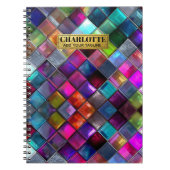 Colorful Glass Mosaic Tile Vibrant Geometric Multi ノートブック (正面)