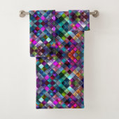 Colorful Glass Mosaic Tile Vibrant Geometric Multi バスタオルセット (インサイチュ)