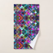 Colorful Glass Mosaic Tile Vibrant Geometric Multi バスタオルセット (ハンドタオル)
