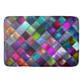 Colorful Glass Mosaic Tile Vibrant Geometric Multi バスマット (正面)