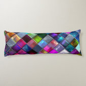 Colorful Glass Mosaic Tile Vibrant Geometric Multi ボディピロー (裏面)