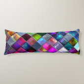 Colorful Glass Mosaic Tile Vibrant Geometric Multi ボディピロー (正面)