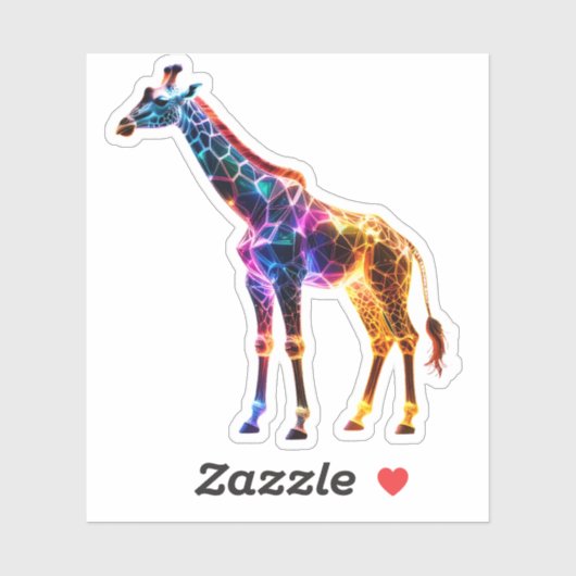 Colorful Glassy Giraffe シール (シート)