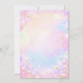 Colorful Glitter Rainbow Girl Birthday Party 招待状 (裏面)