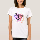Colorful Glitter Stars Birthday Tシャツ (正面)