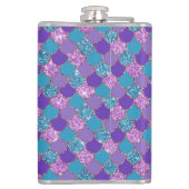 Colorful glittery mermaid scales pattern フラスク (裏面)