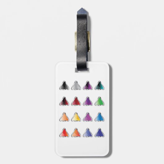 Colorful Glossy Metal Play Buttons ラゲッジタグ (裏面縦)