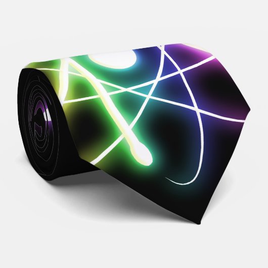 Colorful Glowing Atom - Cool Gifts ネクタイ (ロール)