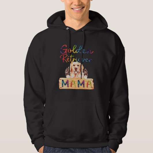 Colorful Golden Retriever Mama  Dog Mom パーカ (正面)
