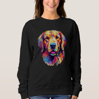 Colorful Golden Retriever Portrait Pop for Women m スウェットシャツ
