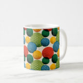 Colorful Golf Ball Pattern コーヒーマグカップ (正面右)
