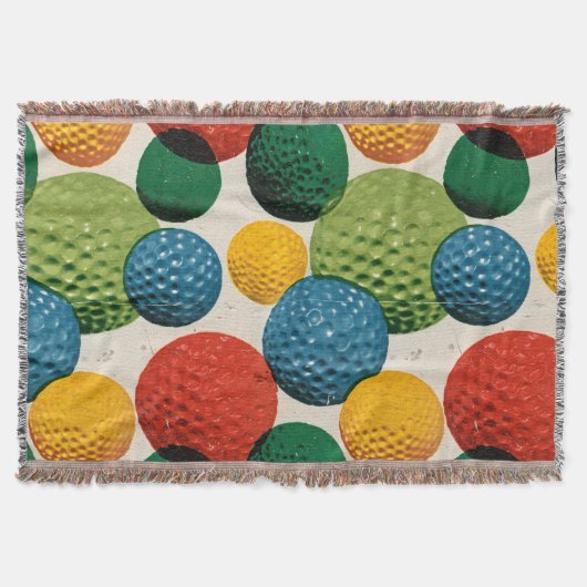 Colorful Golf Ball Pattern スローブランケット (正面)