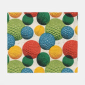 Colorful Golf Ball Pattern フリースブランケット (正面(横))