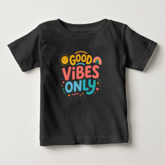 Colorful Good Vibes Only Retro toddler T-shirt ベビーTシャツ