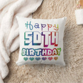 colorful gradient Happy 50th birthday クッション (ブランケット)
